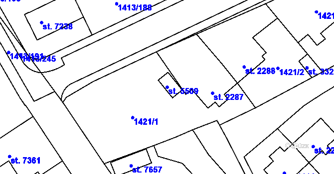 Parcela st. 5509 v KÚ Beroun, Katastrální mapa