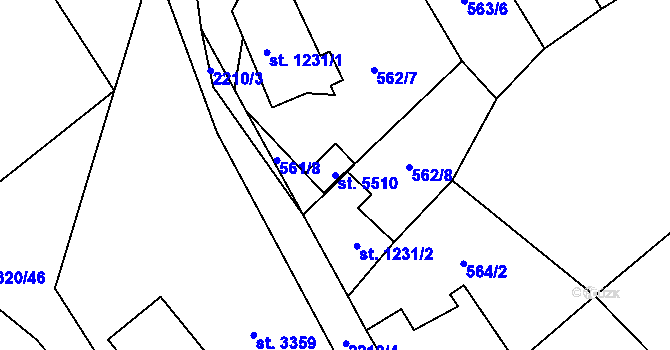 Parcela st. 5510 v KÚ Beroun, Katastrální mapa