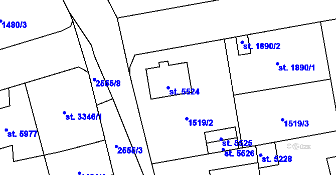 Parcela st. 5524 v KÚ Beroun, Katastrální mapa