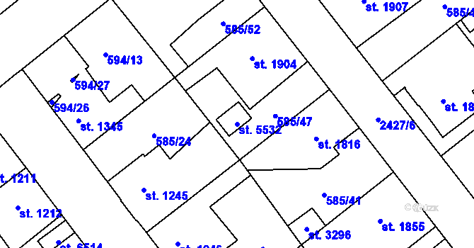 Parcela st. 5532 v KÚ Beroun, Katastrální mapa