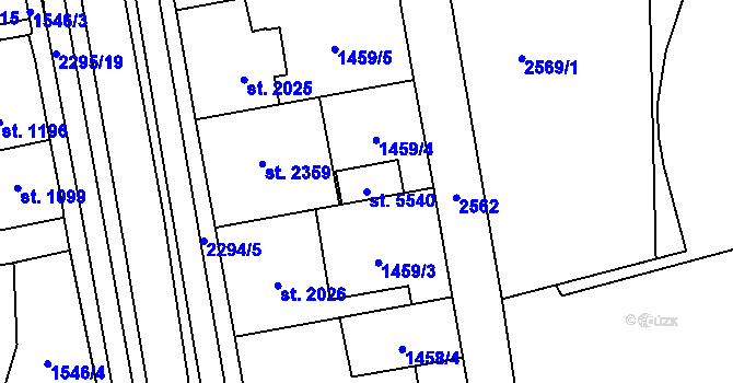 Parcela st. 5540 v KÚ Beroun, Katastrální mapa