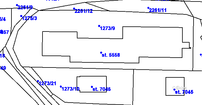 Parcela st. 5558 v KÚ Beroun, Katastrální mapa