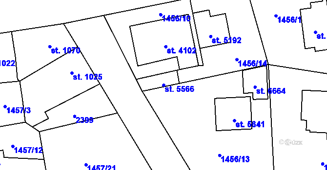 Parcela st. 5566 v KÚ Beroun, Katastrální mapa