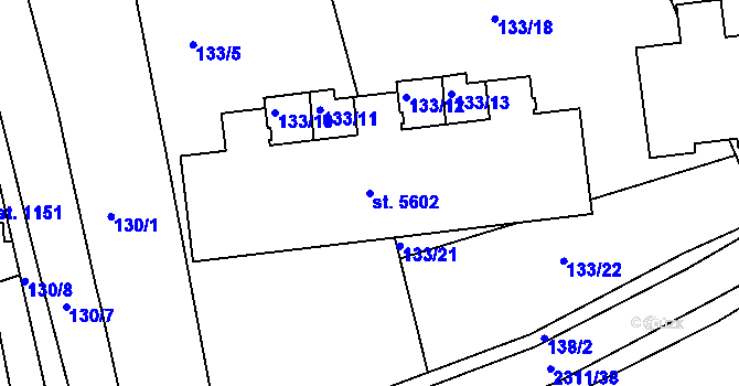 Parcela st. 5602 v KÚ Beroun, Katastrální mapa