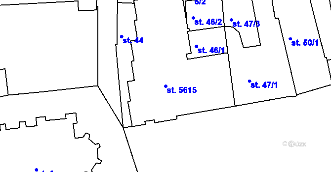 Parcela st. 5615 v KÚ Beroun, Katastrální mapa