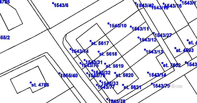 Parcela st. 5618 v KÚ Beroun, Katastrální mapa