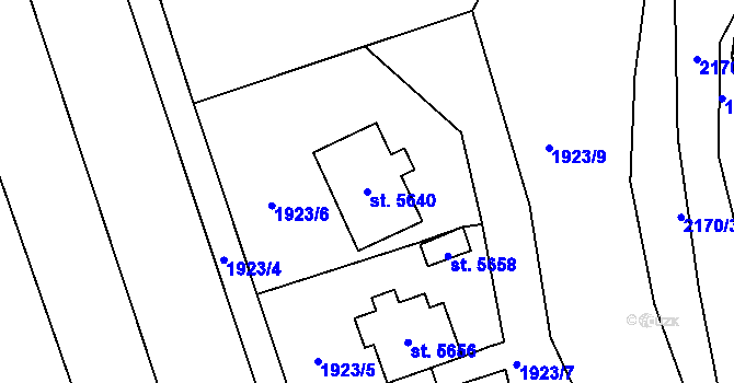 Parcela st. 5640 v KÚ Beroun, Katastrální mapa