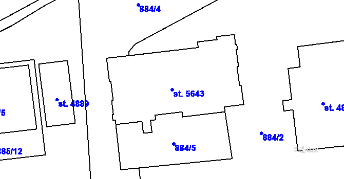 Parcela st. 5643 v KÚ Beroun, Katastrální mapa
