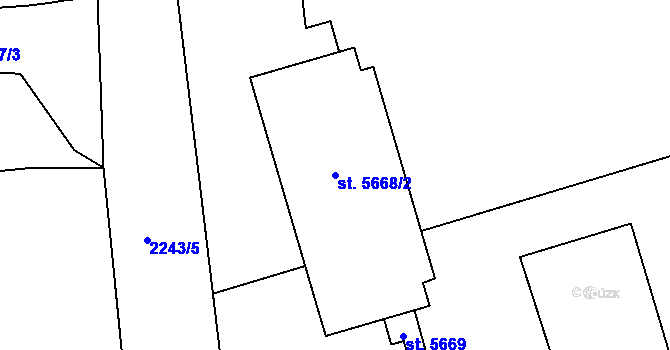 Parcela st. 5668/2 v KÚ Beroun, Katastrální mapa