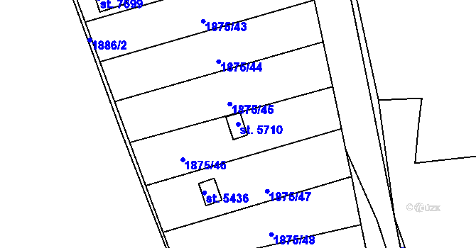 Parcela st. 5710 v KÚ Beroun, Katastrální mapa