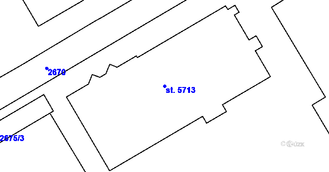 Parcela st. 5713 v KÚ Beroun, Katastrální mapa