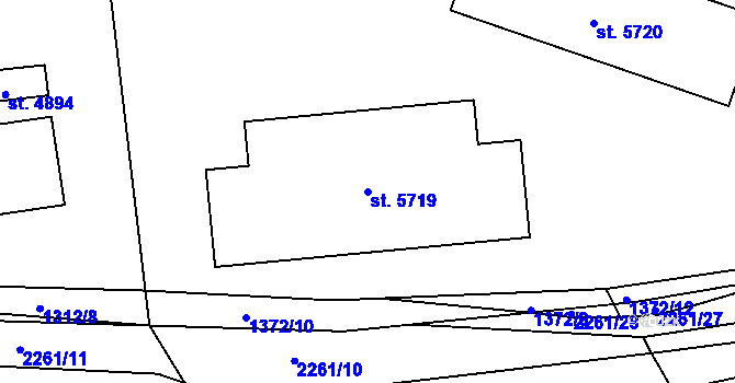Parcela st. 5719 v KÚ Beroun, Katastrální mapa