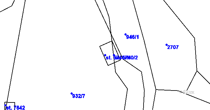 Parcela st. 5740/1 v KÚ Beroun, Katastrální mapa