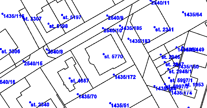 Parcela st. 5770 v KÚ Beroun, Katastrální mapa