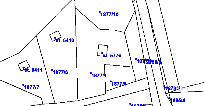 Parcela st. 5776 v KÚ Beroun, Katastrální mapa