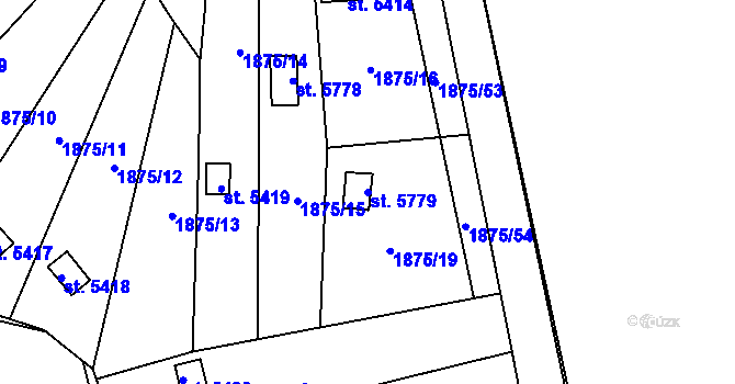 Parcela st. 5779 v KÚ Beroun, Katastrální mapa