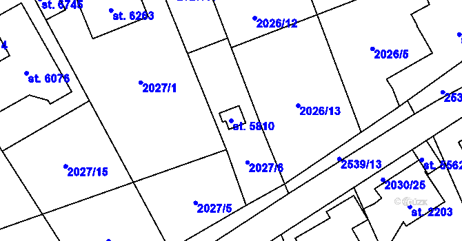 Parcela st. 5810 v KÚ Beroun, Katastrální mapa