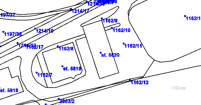 Parcela st. 5820 v KÚ Beroun, Katastrální mapa