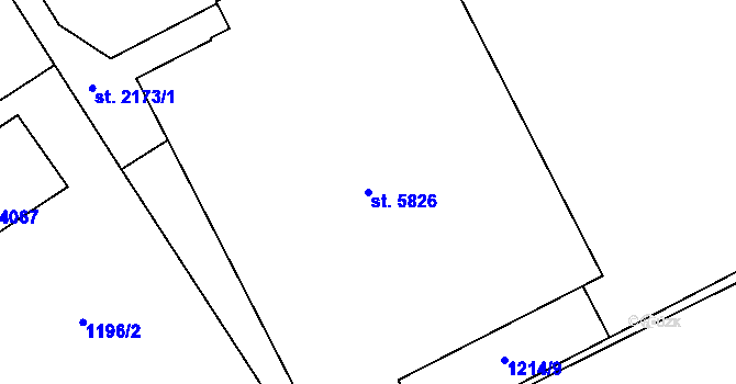 Parcela st. 5826 v KÚ Beroun, Katastrální mapa