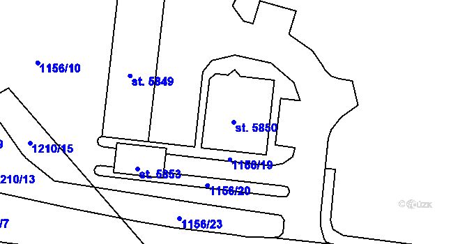Parcela st. 5850 v KÚ Beroun, Katastrální mapa