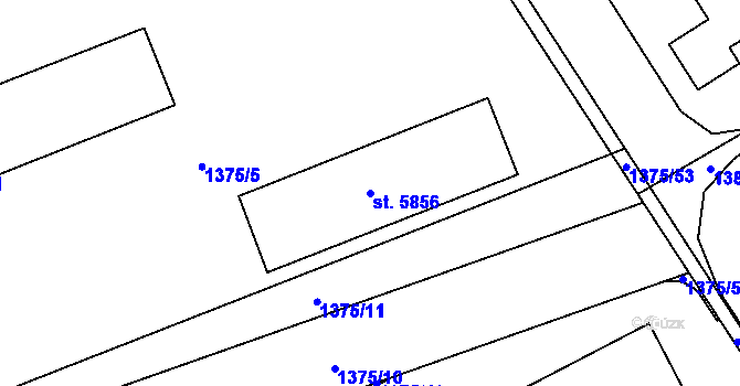 Parcela st. 5856 v KÚ Beroun, Katastrální mapa
