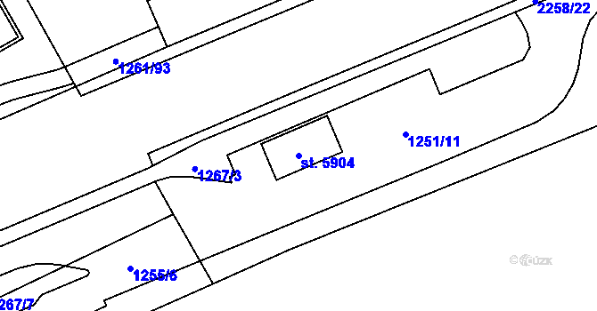 Parcela st. 5904 v KÚ Beroun, Katastrální mapa