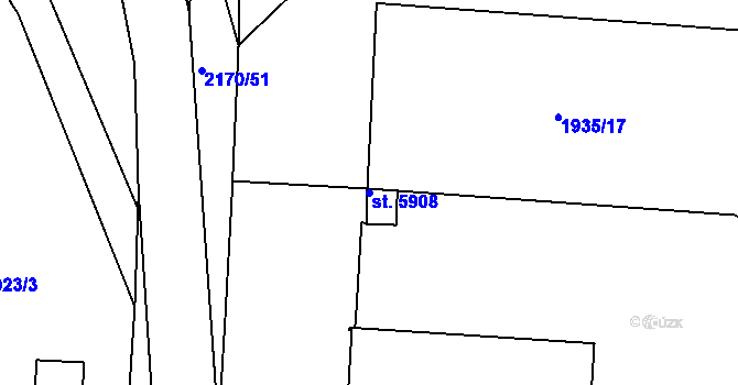 Parcela st. 5908 v KÚ Beroun, Katastrální mapa