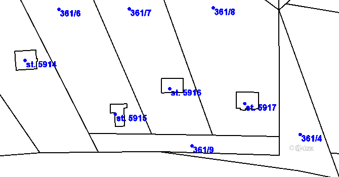 Parcela st. 5916 v KÚ Beroun, Katastrální mapa