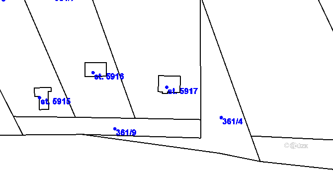 Parcela st. 5917 v KÚ Beroun, Katastrální mapa