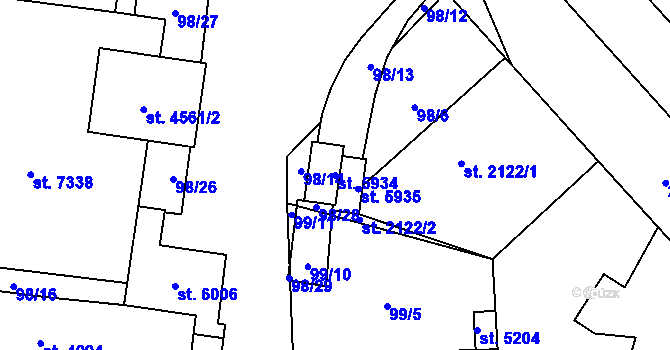 Parcela st. 5934 v KÚ Beroun, Katastrální mapa