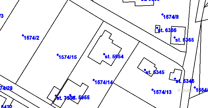 Parcela st. 5954 v KÚ Beroun, Katastrální mapa