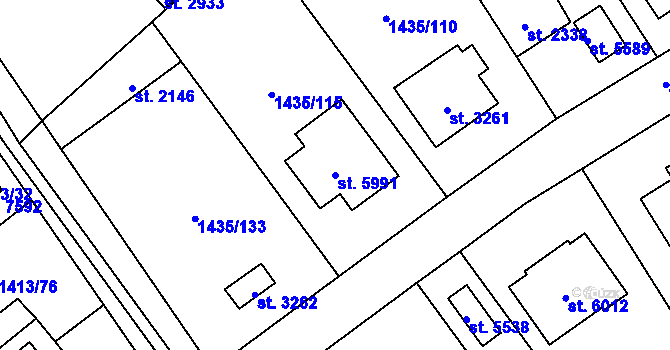 Parcela st. 5991 v KÚ Beroun, Katastrální mapa