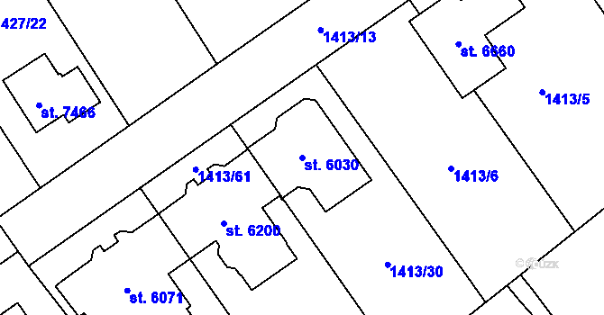 Parcela st. 6030 v KÚ Beroun, Katastrální mapa
