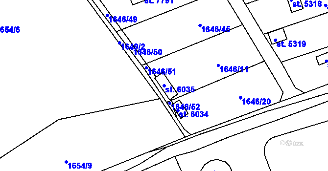 Parcela st. 6035 v KÚ Beroun, Katastrální mapa