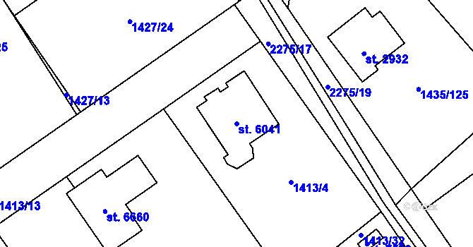 Parcela st. 6041 v KÚ Beroun, Katastrální mapa
