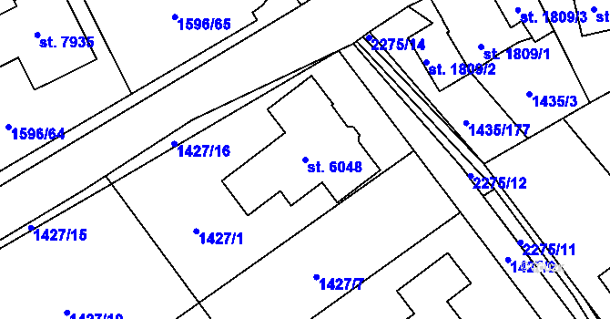 Parcela st. 6048 v KÚ Beroun, Katastrální mapa
