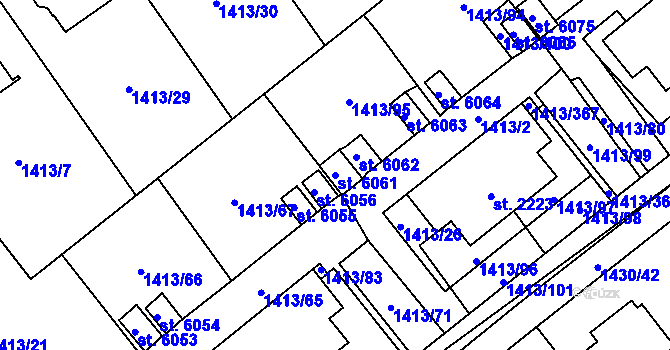 Parcela st. 6061 v KÚ Beroun, Katastrální mapa