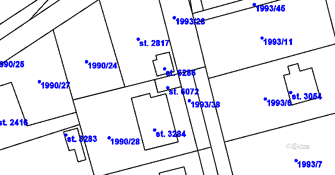 Parcela st. 6072 v KÚ Beroun, Katastrální mapa