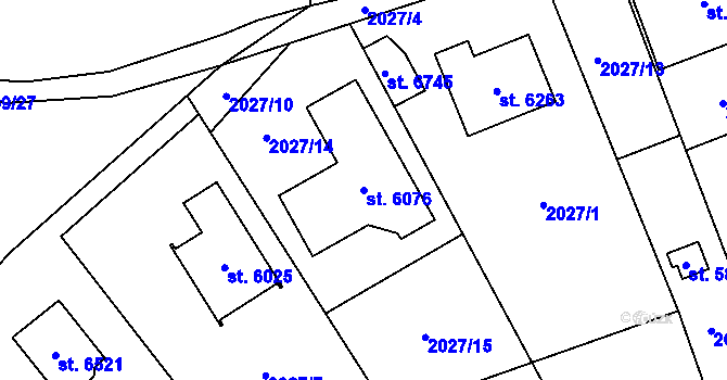Parcela st. 6076 v KÚ Beroun, Katastrální mapa