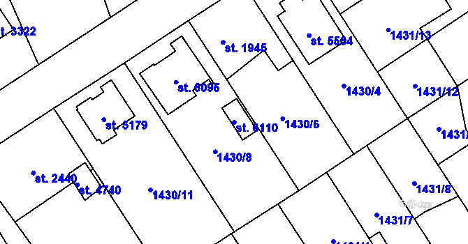 Parcela st. 6110 v KÚ Beroun, Katastrální mapa