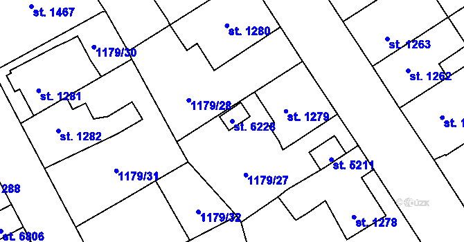 Parcela st. 6228 v KÚ Beroun, Katastrální mapa