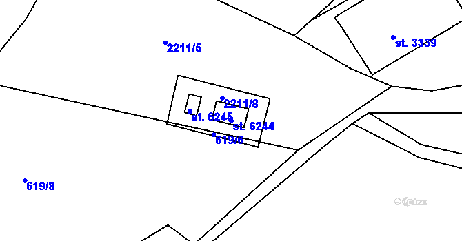 Parcela st. 6244 v KÚ Beroun, Katastrální mapa
