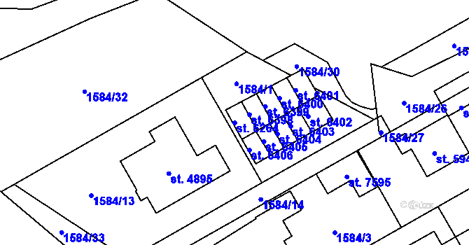 Parcela st. 6264 v KÚ Beroun, Katastrální mapa