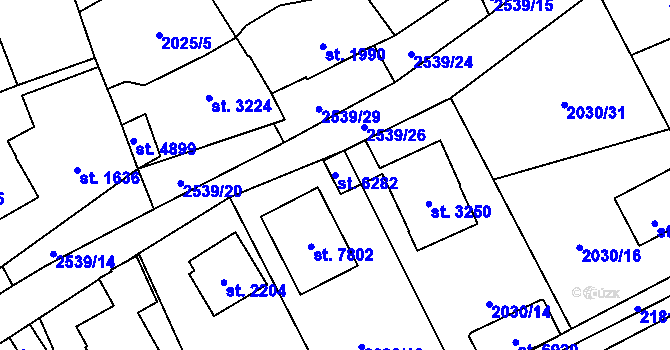 Parcela st. 6282 v KÚ Beroun, Katastrální mapa