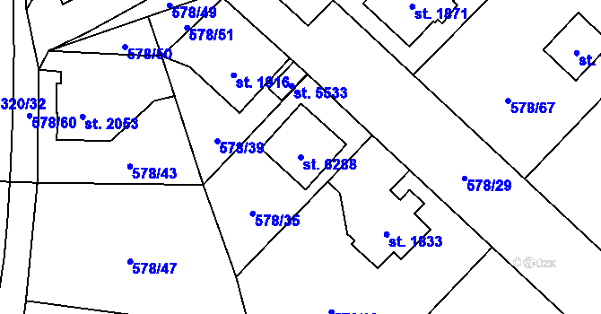 Parcela st. 6288 v KÚ Beroun, Katastrální mapa