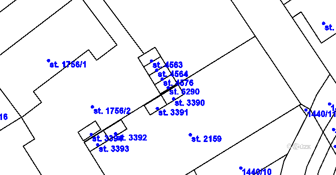 Parcela st. 6290 v KÚ Beroun, Katastrální mapa