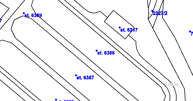 Parcela st. 6388 v KÚ Beroun, Katastrální mapa
