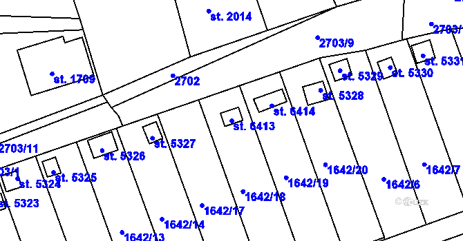 Parcela st. 6413 v KÚ Beroun, Katastrální mapa