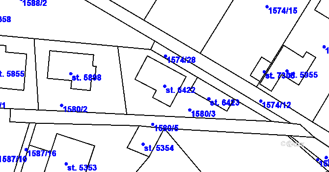 Parcela st. 6422 v KÚ Beroun, Katastrální mapa