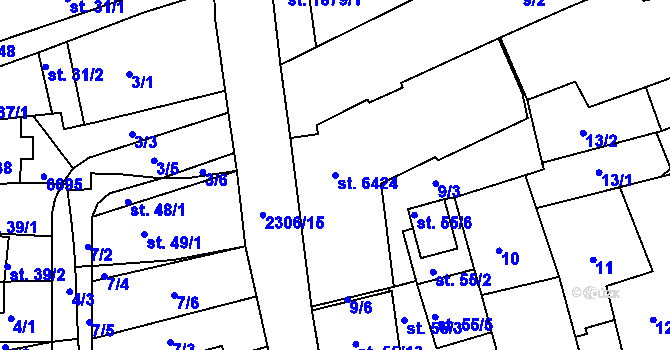 Parcela st. 6424 v KÚ Beroun, Katastrální mapa